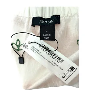 Nasty Gal Cotton Pineapple Broderie Eyelet 2 Pc Tie Front Crop Top‎ Maxi Skirt L thumbnail 6