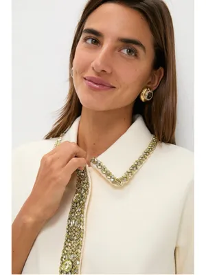 New Tuckernuck Winter White Embellished Nicola Dress Large Boxy Formal Classic thumbnail 6