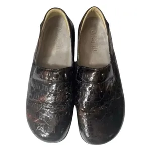 Alegria Keli Work Burgundy Floral Leather Women Clogs Size 37 Slip On thumbnail 8