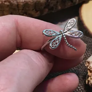 Dragonfly sterling silver ring thumbnail 4