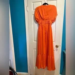 French Connection Audrey satin maxi dress orange 6 new nwt wedding guest thumbnail 6