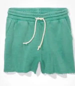 American Eagle Womens High Waist Lounge Shorts Green Xl thumbnail 1