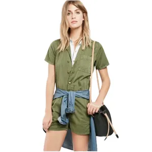 Current Elliot Engineer Utility Shortall Army Green Goblincore Romper 0 thumbnail 3