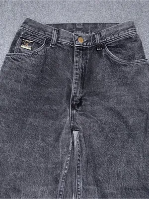 Vintage 90s Wrangler for Women Black Denim High Rise Taper Ankle Mom Jeans Sz 8 thumbnail 3