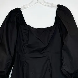Tuckernuck Pomander Place Square Neck Chloe Mini Dress Black Puff Sleeves Small thumbnail 6