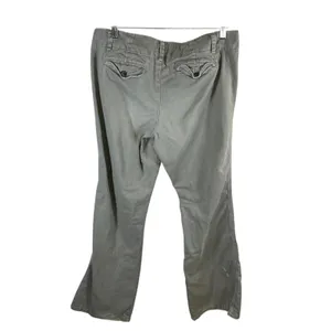 American Eagle Outfitters Womens Gray‎ Cotton Twill Straight Leg Pants Size 10 thumbnail 2