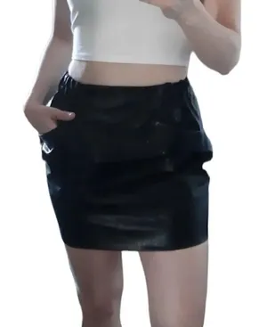 Zara Black Faux Leather Mini Skirt(Size Medium) thumbnail 1