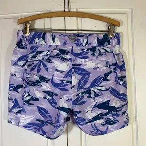 Columbia PFG Purple Leaf Print Fishing Shorts Coastal Womens Small Gorpcore thumbnail 2