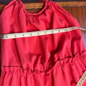 Maxi Dress Halter Boho chic Romantic Tiered Orange M Fairy Cottage Core Festival thumbnail 10