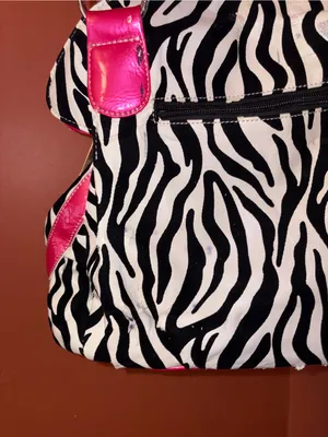 Y2K 2000’s Pink Floral Zebra-Print Shoulder Bag thumbnail 2