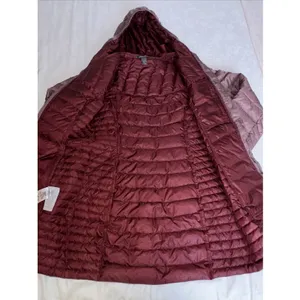 Eddie Bauer Astoria Hooded Down Parka Womens S Pink Mauve Jacket LONG COAT thumbnail 3