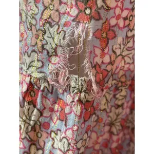 Rebecca Taylor La Vie Pink Metallic Gold Thread Floral Print‎ Eva Midi Dress S thumbnail 9