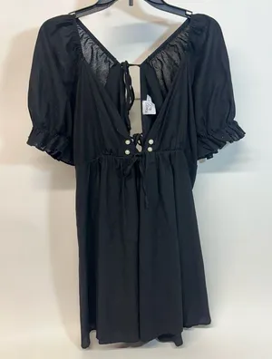 Princess Polly Women’s Size 10 Black Dress with Ruffle Detail thumbnail 1
