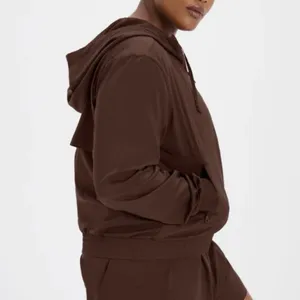 Girlfriend Collective Peregrine Windbreaker in Cocoa Brown Size Medium Zip Up thumbnail 15