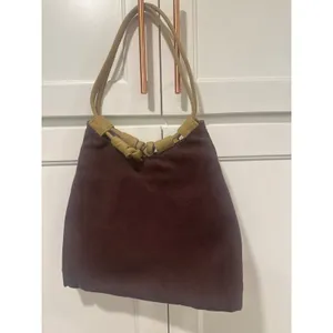 FS Originals Brown Canvas Hobo Shoulder Bag With Tan handmade Accents VTG purse thumbnail 4