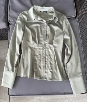 Zara Corset Sage Button-Down Shirt thumbnail 1