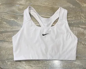 Nike Women's Swoosh Medium Support No Padded White Sports Bra Size L thumbnail 3