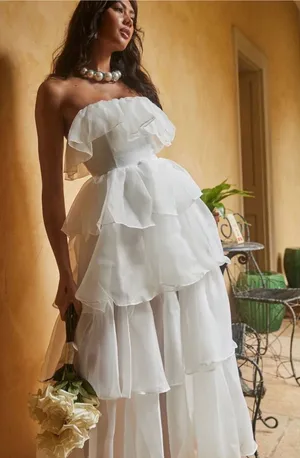 Selfie Leslie White Maxi Dress thumbnail 1