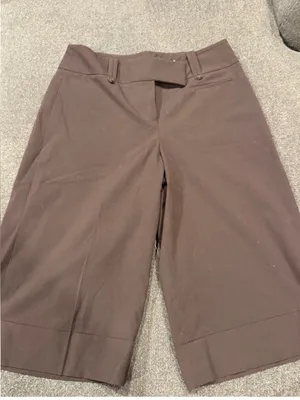 Ann Taylor LOFT Brown wide leg crop Capris thumbnail 1