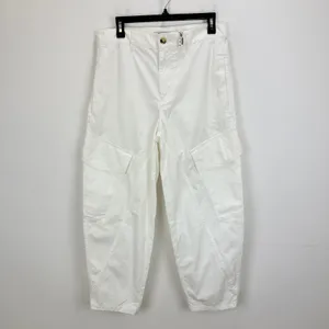 Madewell The Barrel Leg Utility Pant Garment Dyed Twill White Cargo US 4 NWT thumbnail 6