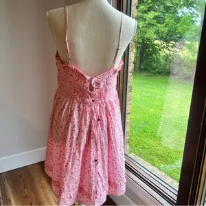 Free People Gabby Pink Floral Mini Dress Size Medium SKU#C24127 thumbnail 3