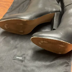 Express leather buckle heeled tall boots size 9 thumbnail 15
