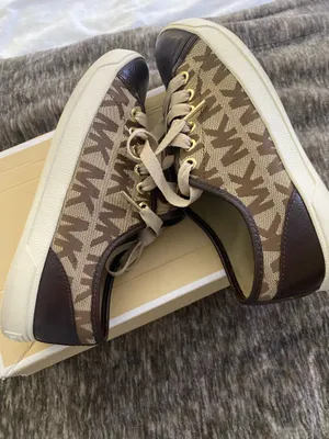 Michael Kors Womans MK Monogram City Sneakers Tennis Shoes Mocha Size 7 M Womens thumbnail 6