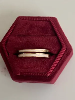 Gold Stacked Women's Ring - Classic Gold Band Set Size 7 thumbnail 2