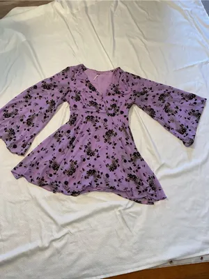 Free People Purple Floral Mini Dress thumbnail 2