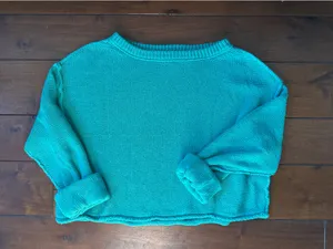 Free People Teal We The Free Chunky Sweater thumbnail 2