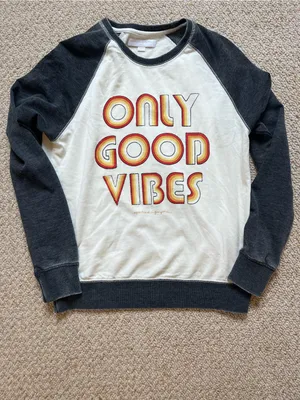 Spiritual Gangster Only Good Vibes Retro Raglan Crewneck Sweatshirt size small thumbnail 2