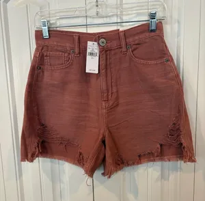 American eagle mauve the highest rise mom shorts size 2 thumbnail 1