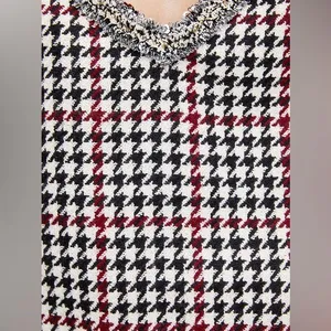 Zara Black and White Houndstooth Camisole with Red Accents. Never worn thumbnail 7