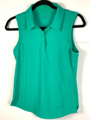 Athleta Advantage Polo Tank Top XS Teal Green Sleeveless Golf Tennis Performance thumbnail 5