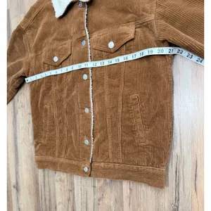 PacSun Brown Corduroy Sherpa Jacket XS Unisex Button‎ Front Cozy thumbnail 9