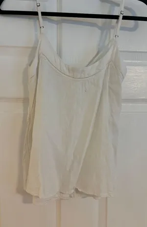 Abercrombie White Linen Top thumbnail 2