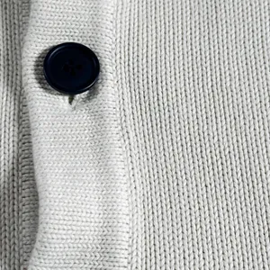 Zara Men Cream Knit V-Neck Button Cardigan Sweater Size Large thumbnail 6