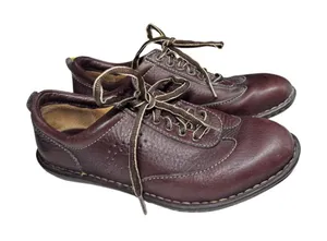 Born Women's Dark Brown Leather Derbys 7 38 walking oxfords comfortable casual thumbnail 1