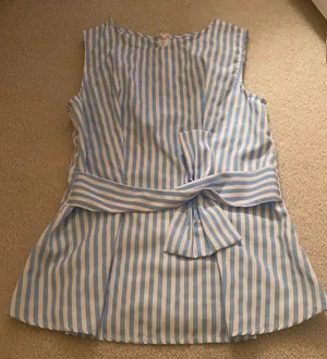 Blue & White Striped Top Multiple Size XS thumbnail 2