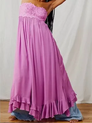 Free People FP One Adella Corset Maxi‎ Dress Beauty Berry Small thumbnail 1