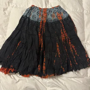 Raj Bohemian Black and Orange Peace Skirt - NWT - OS thumbnail 2