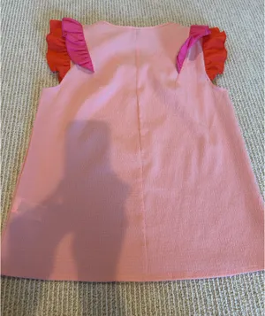 Shein Pink Flutter Sleeve Top M thumbnail 4