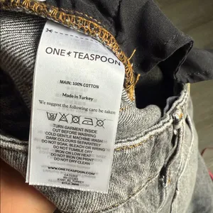 One teaspoon Jackson Mid Waist Wide Leg Denim Jeans - Charcoal Black 27 thumbnail 11