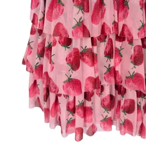 NWT Anthropologie Eva Franco‎ Strawberry Print Tiered Tulle Midi Skirt Size XS thumbnail 10