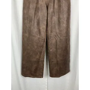 Free People We The Free Brown Faux Leather Misha Wide Leg Barrel Pants Sz.26 thumbnail 9