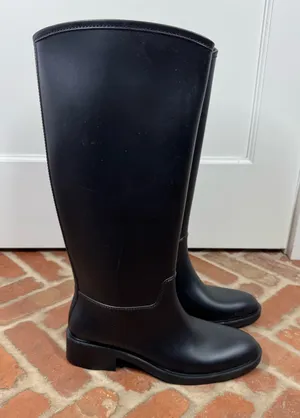 Jeffrey Campbell Torrential Rain Boot Women 11 Black Like New Waterproof Tall thumbnail 1