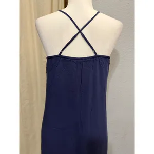Old Navy Maxi Dress Size S Navy Blue Rayon Cami V-Neck Cross Back Summer Coastal thumbnail 12