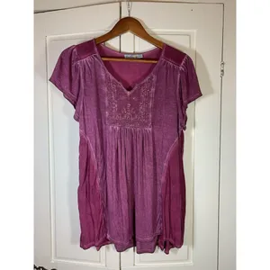 Unity World Wear Whimsygoth Sequin Boho‎ Tunic Women's Small Purple Top Blouse thumbnail 3