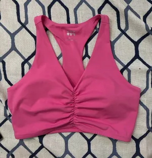 JoyLab Women's Large Pink Racerback Sports Bra, Removable Pads, Stretch Pullover thumbnail 1