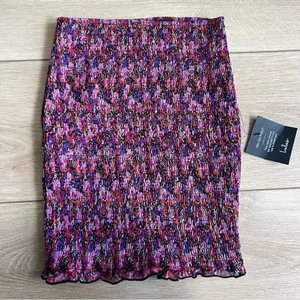 Lulu’s NWT Pink and Purple Floral Smocked Skirt Size XS thumbnail 5
